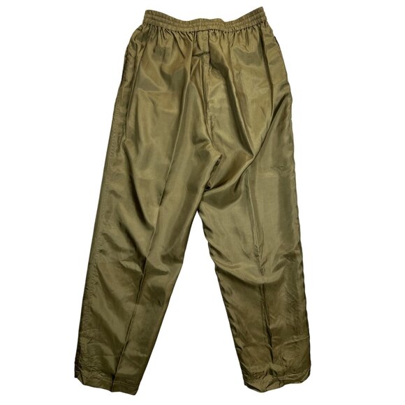 EVR Silk Bomber Jacket Pant Set Womens‎ XL Green Leopard Floral Vintage - Picture 9 of 16